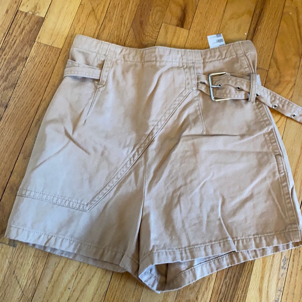 Urban outfitters high waisted beige denim shorts with belt